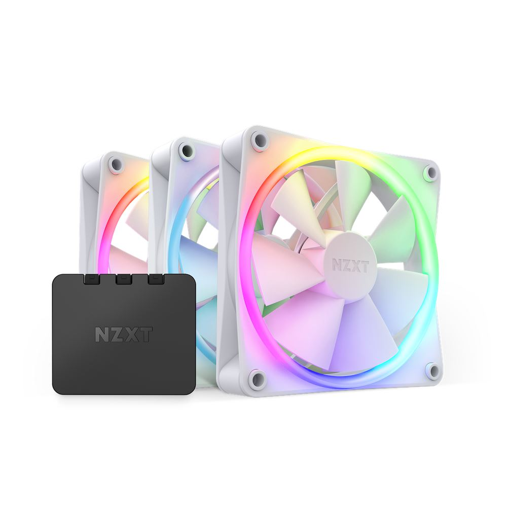NZXT F120 RGB Triple Pack ház hűtő ventilátor 3db, 12cm fehér + vezérlő (RF-R12TF-W1) (RF-R12TF-W1)